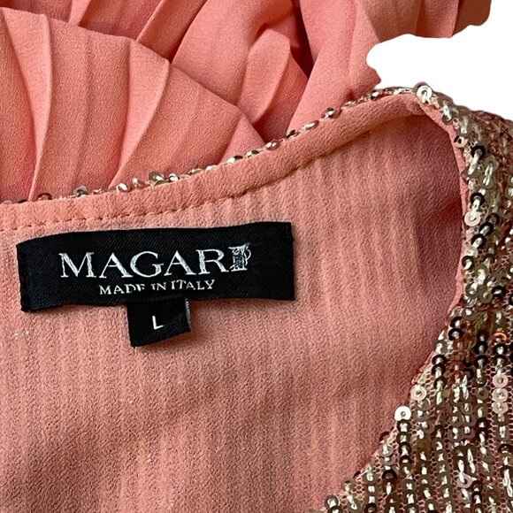 Magari Italian Pleated Cocktail Party Dress - L - Picture 6 of 6